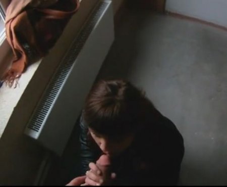 Пикап девушки на улице привёл к минету и быстрому сексу в подъезде